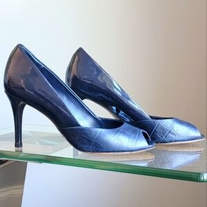 Ralph Lauren Navy Patent Heels Sz 5 1/2